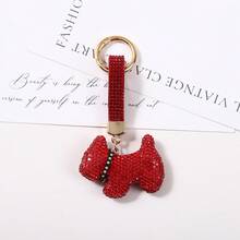 Korean Version Cartoon Diamond Studded Schnauzer Keychain Cute Pet Dog Full Diamond Hanging Decoration Fashionable Versatile Bag Pendant - Multicolor - View 8