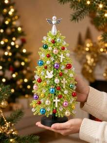 1pc DIY Beaded Christmas Tree Craft Kit+Tools, Colorful Bead And Ornament Components For Handmade Tabletop Holiday DisplayChristmas Decor,Christmas Home Decor,Room Decor, Festive Party Decoration, Seasonal Craft Project, Gift And Winter Home Display - DIY Christmas Tree Kit - View 1