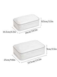 1/2Pcs Grid Pattern Travel Packing Cubes Set, Lightweight Luggage Storage Organizer Bags For Clothes Underwear, Travel Essentials - Multicolor - View 3