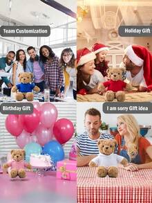 Custom Photo Teddy Bear Personalized Stuffed Animal Cute Plush Toy Gift For Kids Children Couples Birthday Christmas - Multicolor - View 5