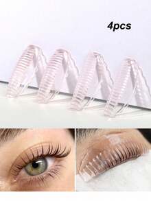 Self-Adhesive Eyelash Lifting Pads, Glue-Free Eyelash Curling Rods, Reusable Soft J&L&B&D Curl Beauty Tools, Pink - Pink - View 7