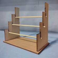 1pc Wooden Desktop Jewelry Holder, Can Hold Bracelets, Bangles, Diary Straps, Keychains And Wristbands. Detachable Design, Perfect For Storing Pendants, Hair Accessories And Keychains. - Natural Wood Color - View 7