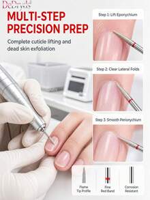 DeDryDS 10pcs Professional Nail Drill Bit Set, Includes Cuticle Remover, Nail Polishing Drill Bits, Manicure Tools, Suitable For Home Use - Multicolor - View 5
