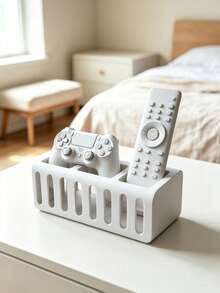 1pc 3-Slot Remote Control Storage Box, Game Controller Storage Stand, Multi-Functional Storage Box, Suitable For Home Storage, Home Decor, Bedroom Decor, Living Room Coffee Table, Bedroom Nightstand, Office Desk Use, Practical Desktop Storage Rack, Back To School, Halloween, Christmas Best Gift Choice For Friends, Essential Storage Item For Slouchy People - Multicolor - View 4