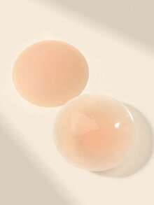 2 Pcs Reusable Solid Silicone Nipple Covers, Women's Invisible Round Nipple Covers, 5 Colors To Choose From, Suitable For Wedding Dresses And Strapless Clothing - Multicolor - View 10