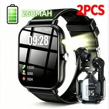 ZhiKexing Smart Sports Watch + Bluetooth Wireless Earbuds, 1.83-Inch HD Display, With Flashlight, Bluetooth Calling, Multiple Sports Modes, Sedentary Reminder And Other Functions, Suitable As Gift For Friends And Couples, Compatible With Android And IOS - View 2