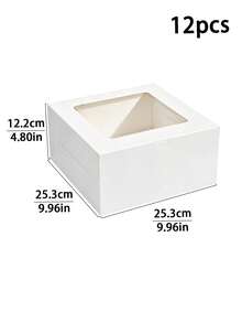 4pcs/8pcs/12pcs Square See‑Through Window Christmas Gift Boxes, Paper Packaging For Festival Gathering Presents, Stackable Storage Favor Boxes - View 18