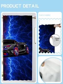 2PCS 110G Sports Car Rod Curtain For Bedroom Living Room For Balcony Easy To Hang Modern Style 100% Polyester - Multicolor - View 7