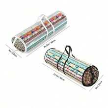 Multi-Color Wrapping Paper Storage Bag, Vertical Cylindrical Storage Bag With Transparent Observation Window And Reinforced Handle, Waterproof And Dustproof Large Capacity, Suitable For Wrapping Paper, Ribbons, Bows And Crafts, Perfect For Closets, Craft Rooms, Holiday Gift Wrapping And Party Preparation - Multicolor - View 13
