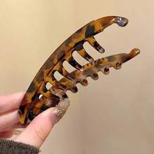 Autumn Elegant Plaid Banana Claw Hair Clip Ponytail Clip Half-Up Hair Accessory For Women - Multicolor - View 4