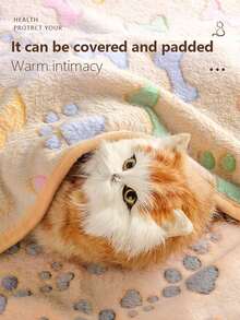 1 Buah Selimut Anjing Bulu Lembut Super Lembut dengan Motif Catnip, Kasur Hewan Peliharaan dengan Cetakan Kaki Lucu - Penutup Selimut Hewan Peliharaan Flanel yang Dapat Dicuci dengan Mesin, Tersedia Berbagai Warna dan Ukuran, Cocok untuk Hewan Peliharaan Kecil dan Sedang dengan Bantalan Lembut Berbagai Pola - 40*60cm - View 5
