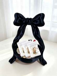 Double-Bow Jewelry Organizer Stand - Elegant Ribbon Design, Includes Anti-Tarnish Storage Pouches; Velvet Cherry-Blossom Pink Stand Suitable For Vanity Tables. Living Room Desktop Organizer And Home Decor, Small Item Storage And Organization, Jewelry Storage, Multi-Purpose Desktop Decoration, Suitable For Jewelry, Keys, Wireless Earphones, Storage, Suitable For Placing Small Things, Home Decor, Commemorative Gift, Birthday Gift - Multicolor - View 16