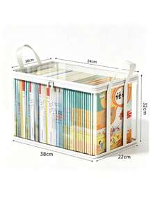 1pc Transparent Storage Box With Reinforced Handle, Stackable Thickened PVC Clear Books, Clothes And Toys Organizer Box, Dustproof And Moisture-Proof Storage Box With Metal Double Zipper, Suitable For Wardrobe And Shelf Storage, Storage Box, Storage, Plush Toys Storage, Travel Essential. Storage Bag. - Multicolor - View 12