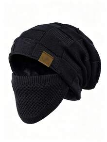 Set Topi dan Masker Wajah Musim Dingin Anti Dingin 2 Potong Unisex – Penutup Tali Serut Elastis, Ringan dan Hangat; Cocok untuk Bersepeda, Ski, dan Olahraga Luar Ruangan; Topi Warna Polos, Topi Musim Dingin Hangat dengan Lapisan Anti Angin dan Penghangat Telinga. - MultiWarna - View 17