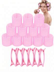Bộ 27 cái lô cuốn tóc nhựa tự bám, dụng cụ làm tóc xoăn không nhiệt, dụng cụ tạo kiểu tóc giá rẻ - Nhiều màu - Xem 1
