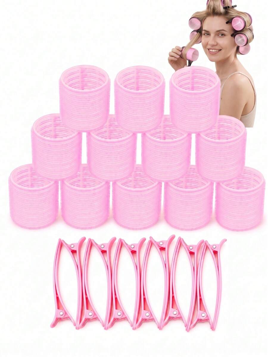 Bộ 27 cái lô cuốn tóc nhựa tự bám, dụng cụ làm tóc xoăn không nhiệt, dụng cụ tạo kiểu tóc giá rẻ - Nhiều màu - Xem 1