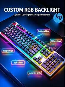 HP KM300F Wired Keyboard And Mouse Combo, Metal Panel, RGB Backlit, 26-Key Anti-Ghosting, Anti-Collision, For Desktop And Laptop Gaming And Office Use - View 4