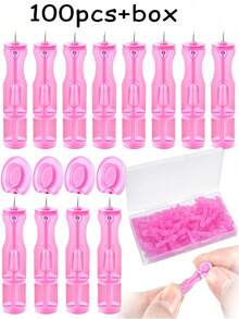 10-200pcs Disposable Acne Needle, Blackhead Remover Tool, Pimple Extractor Kit, Designed For Men & Women, Facial Cleaning Tool, Portable, Individually Sealed, For Acne, Skin Cleaning - Pink - View 8