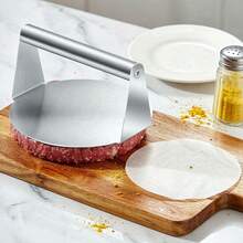Stainless Steel Hamburger Press Mold, Non-Stick Burger Patty Maker Suitable For Grilling And Grill, Fit For Pressing Beef Patty, Dough, Cheese, And Veggie Burgers, Heat Insulation And High-Temperature Resistant - Monochrome - View 1