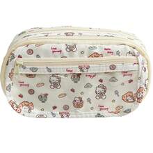 Hasbro Sanrio Hello Kitty & My Melody Ita-Style Large Capacity Pencil Pouch, Cute Pink Multi-Layer Storage Bag, Versatile Organizer Case For Stationery, Cosmetics & Travel Essentials, Ideal Gift For Sanrio Fans - A - View 5