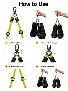 3pcs Double Strap Boxing Glove Rack, Multi-Functional Adjustable, Reflective Trim, Versatile Backpack Accessory, Can Hang Sports Equipment And Shoes - Multicolor - View 7