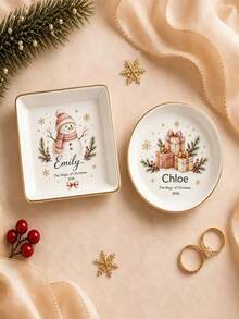 Customized Ring Tray,Personalized Jewelry Tray, Personalized Birthday Jewelry Tray, Customized Ceramic Ring Tray, Customized Jewelry Tray, Personalized Wedding Ring Tray, Gift For Friends, Birthday Gift, Bridesmaid Gift, Best Friend Gift - Multicolor - View 5