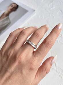 1pc Moissanite Ring, High-End Star Orbit Design, Suitable For Women's Party And Daily Wear - Star Trail Moissanite Ring - View 4