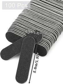 10 To 1000pcs Disposable Black DIY Mini Nail Files - Double-Sided Sandpaper Files, Suitable For Manicure And Pedicure - Black - View 11