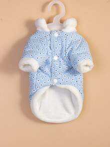 FDOG 1PC Daisy Two-Legged Cute Warm Pet Clothes Suitable For Small And Medium Cats And Dogs In Autumn And Winter - Blue - View 5