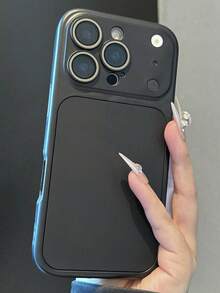 奢華酒紅色大窗一體式相機保護手機殼，適用於 iPhone 17 Pro Max 17 Pro 17 16 Pro Max 16 Pro 16 15 Pro Max 15 Pro 15 14 Pro Max 14 Pro 14 13 Pro Max 13 Pro 13 12 Pro Max 12 Pro 12 11，極簡純色防摔緩衝保護殼，情侶禮物 - 黑色 - 查看 4
