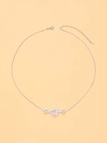 STONEFANS 1pc European & American Exotic Floral Forehead Chain Wedding Accessory Fashion Minimalist Bridal Headband Hairband - Silver - View 3