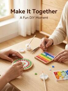 مجموعة صنع قواعد الأكواب الموزاييك DIY، مجموعة حرفية من بلاط الزجاج مع قواعد خيزران على شكل قلب ودائرة وزهرة ومربع، لوازم فن الموزاييك اليدوي للمشاريع الإبداعية، ديكور المنزل وديكور الطاولة وأفكار هدايا فريدة - موديلات متعددة - مشاهدة 4