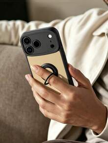 1件金色親膚感時尚戒指支架手機殼，Apple 18 Pro手機殼附桌面閱讀支架，Apple 17 Pro Max手機殼附旋轉支架，新穎防摔智慧型手機殼 Apple 18 Pro手機殼保護套附戒指支架，Apple 17手機殼，金色 Apple 18 Pro Max手機殼，相容磁吸車載手機架的手機殼；半覆蓋秋冬旅行便攜手機配件套，Honor手機殼實用智慧型手機配件，實用手機桌面支架 - 金色 - 查看 5