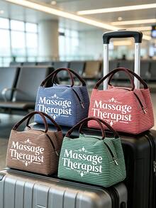 "Massage Therapist "Printed Toiletry Bag, DCosmetic Organizer, Foldable Travel Storage Case, Great For Weekend Getaway, Camping, ThanksgivingGift - Multicolor - View 4
