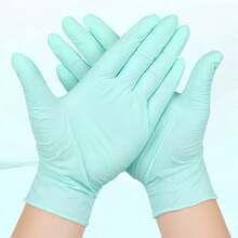 100pcs Powder-Free Nitrile Gloves Green, Latex-Free Disposable Gloves, Durable Household Cleaning Gloves, Suitable For Hair Dyeing, Tattooing, Machine Repair And Cleaning, Multi-Purpose Hand Protection, Kitchen Essential (Bagged) 4/50/100pcs - A - View 8