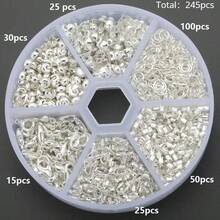 245pcs DIY Jewelry Clasps & Connectors Set, 6-Compartment Box, Suitable For Beaded Jewelry Making, Bracelets, Necklaces, Anklets, Open Jump Rings, Bead Connectors, Bag Charms, Jewelry Accessories, Handmade Craft Materials - Accessory Set - View 11