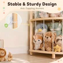 Soft Toy Storage Organiser, Triangular Corner Design, Large Plush Animal Cage With Bottom Storage Box, Space-Saving Vertical Holder For Children's Room, 40cm Wide - View 7