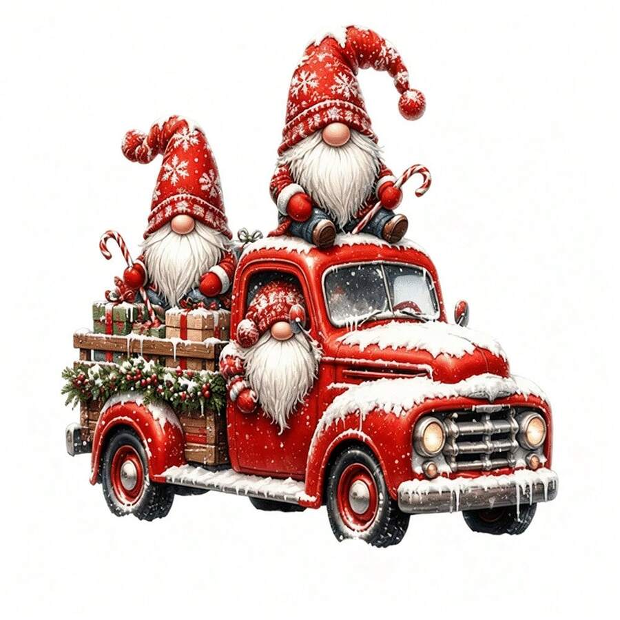 1/2/3pcs Christmas Faceless Santa Red Truck Gift Heat Transfer Vinyl ...