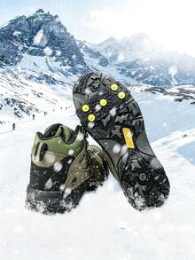 1 Pair Ice Crampons, 5-Stud Anti-Slip Snow Grip Spikes, Portable Rubber Ice Cleats, Suitable For Shoes And Boots, Winter Walking, Hiking, Climbing On Snow And Ice - Multicolor - View 7