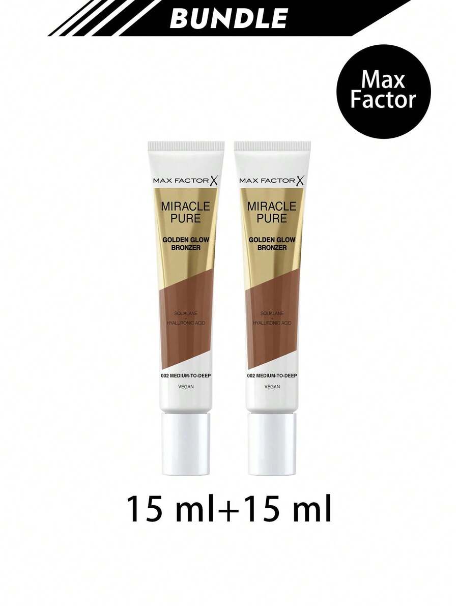Max Factor [Bundle] Miracle Pure Golden Glow Bronze 002 Medium To Deep 15 Ml X 2 - 002 Medium To Deep - View 1