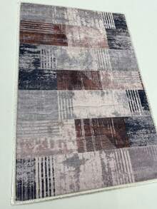 Washable Modern Minimalist Patterned Area Rug – Scandinavian Geometric Design, Contemporary Washable Carpet For Living Room, Bedroom & Home Decor - Coffee Brown - View 6