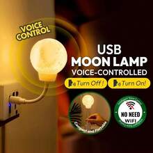 1PC LED Voice Control Night Light, Sound Activated Atmosphere Lamp, USB Powered, 3 Dimmable Levels, 3 Color Switching, Eye-Protection, 360° Rotation, Suitable For Night Wake-Up, Bedroom, Living Room, Office, Study Or Reading - Voice-controlled Night Light - View 1