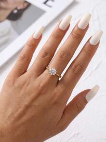 1件莫桑鑽戒指 經典1CT 6爪鑲嵌附側鑽，適合女性婚禮與訂婚 - 金色 - 查看 4