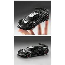 3pcs 1/32 Scale Jesko Alloy Diecast Car Model, Simulated Supercar With Openable Doors, Pull Back Function, Desktop Ornament, Collectible Display Decor, Holiday Gift - Multicolor - View 7