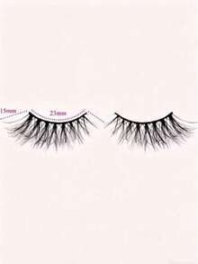 7 Pairs 15mm Cat Eye False Eyelashes - Black - View 3