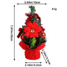 Mini Christmas Tree Decorations, Small Festive Ornaments, Christmas, New Year, Birthday, Holiday, Party Tabletop Decor, Tiny Hanging Decor For Mini Tree, Home Shelf Display Gift - one-size - View 2