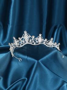 Women's Silver Crystal Fiona Crown Princess Headpiece, Suitable For Wedding, Birthday, Ball, Halloween Party - Silver - View 3