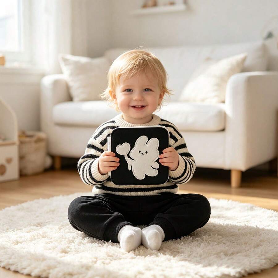 Baby Early Learning Cloth Book, Enhances Baby's Cognitive Ability, Colorful Cloth Book - Engaging Visual And Auditory Training With Cartoon Animal Tails, Soft Polyester, Children's Learning Toy, Durable Tear-Resistant Waterproof Early Education Cloth Book, Stimulates Baby's Tactile And Visual Cognitive Enlightenment, Suitable For Christmas, Birthday And Other Holiday Gifts! - Multicolor - View 1