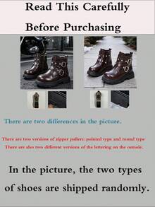 1 Pair Girls' Motorcycle Boots, Soft PU + Shiny Rhinestone Studs Decor, Round Toe Elastic Soft Sole With Inner Zipper Design, Sweet & Cool Princess Boots, Suitable For Students' Daily Campus & Outdoor Wear, Autumn/Winter New Style - Coffee Brown - View 7
