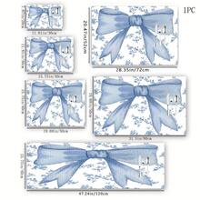 1pc Christmas Series Light Blue Bow & Floral Pattern Coffee Bar Mat, Diatomaceous Earth Soft Bottom Drainage Mat, Soft Rubber Absorbent Wear-Resistant Dish Drying Mat, Countertop Table Mat For Kitchen, Restaurant, Patio, Home Kitchen Decor - Multicolor - View 14